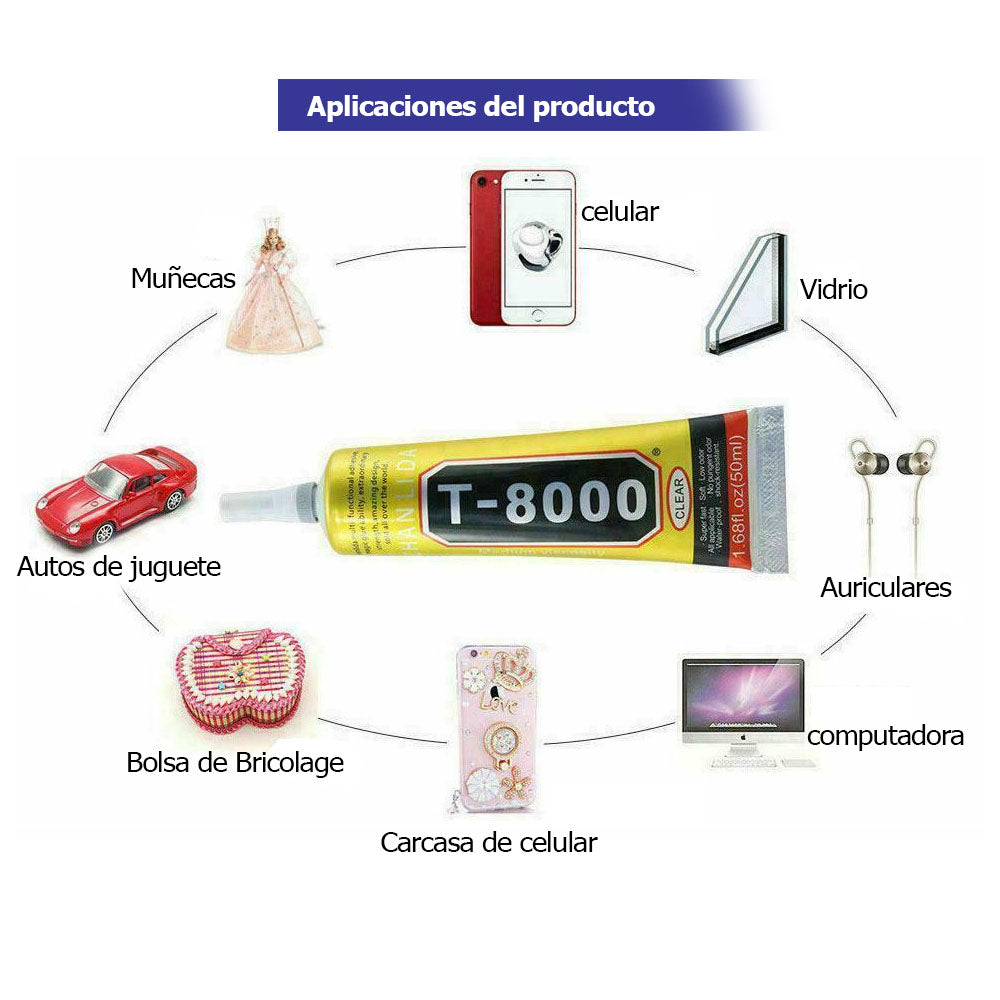 Pegamento T-8000 Para Táctiles Y Pantallas - conexion digital