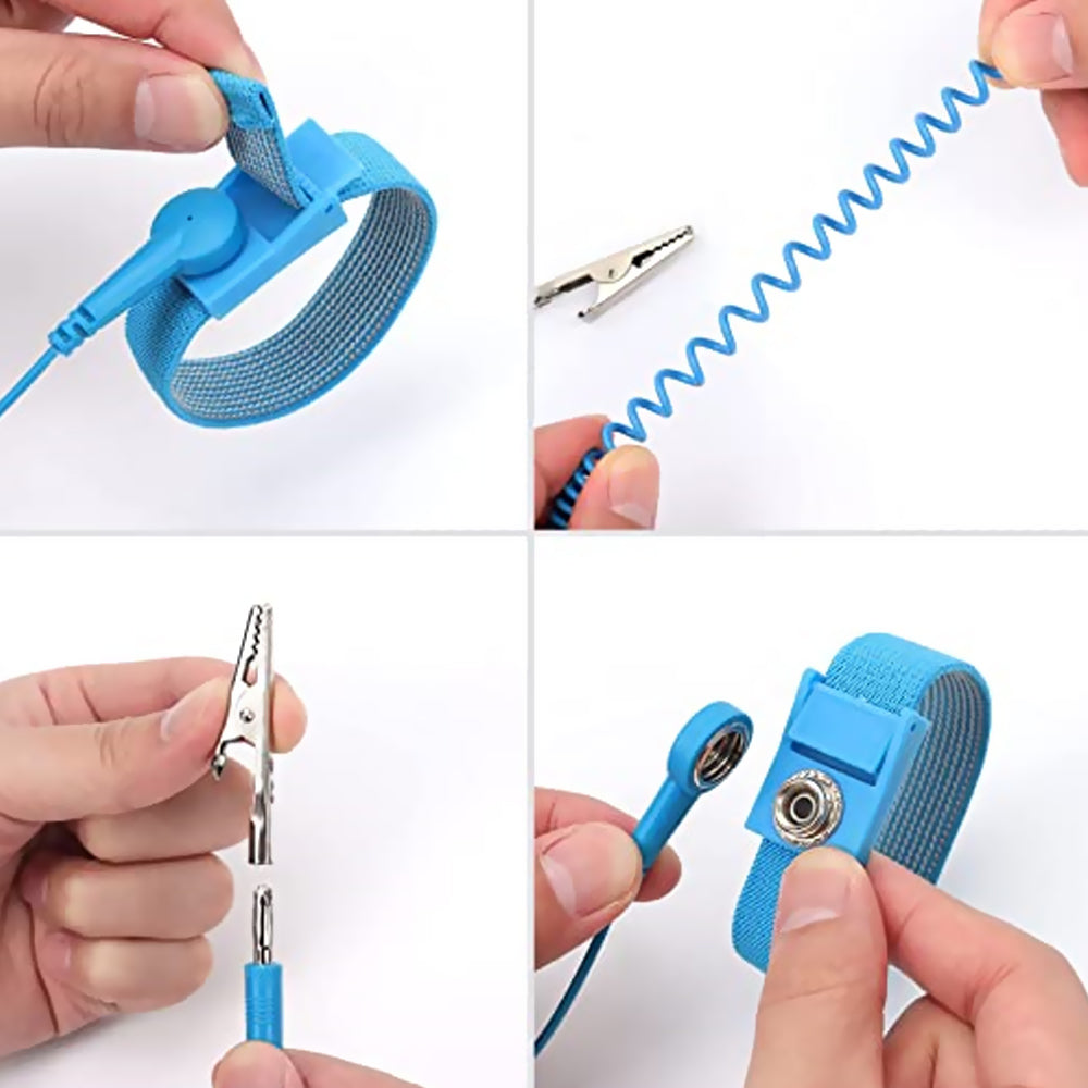 Pack x4 Pulsera Antiestática Comodidad Y Seguridad