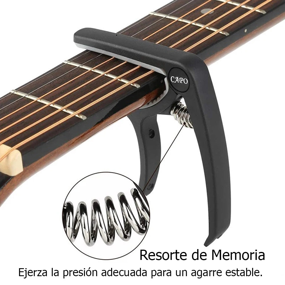 Cejilla, Capo Para Guitarra Acústica Con Estuche
