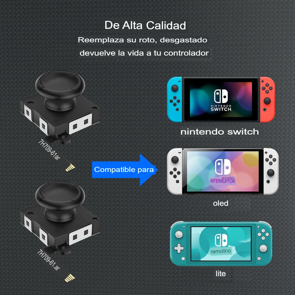 Pack X2 Repuesto Compatible Nintendo Switch Joy-con Efecto Hall