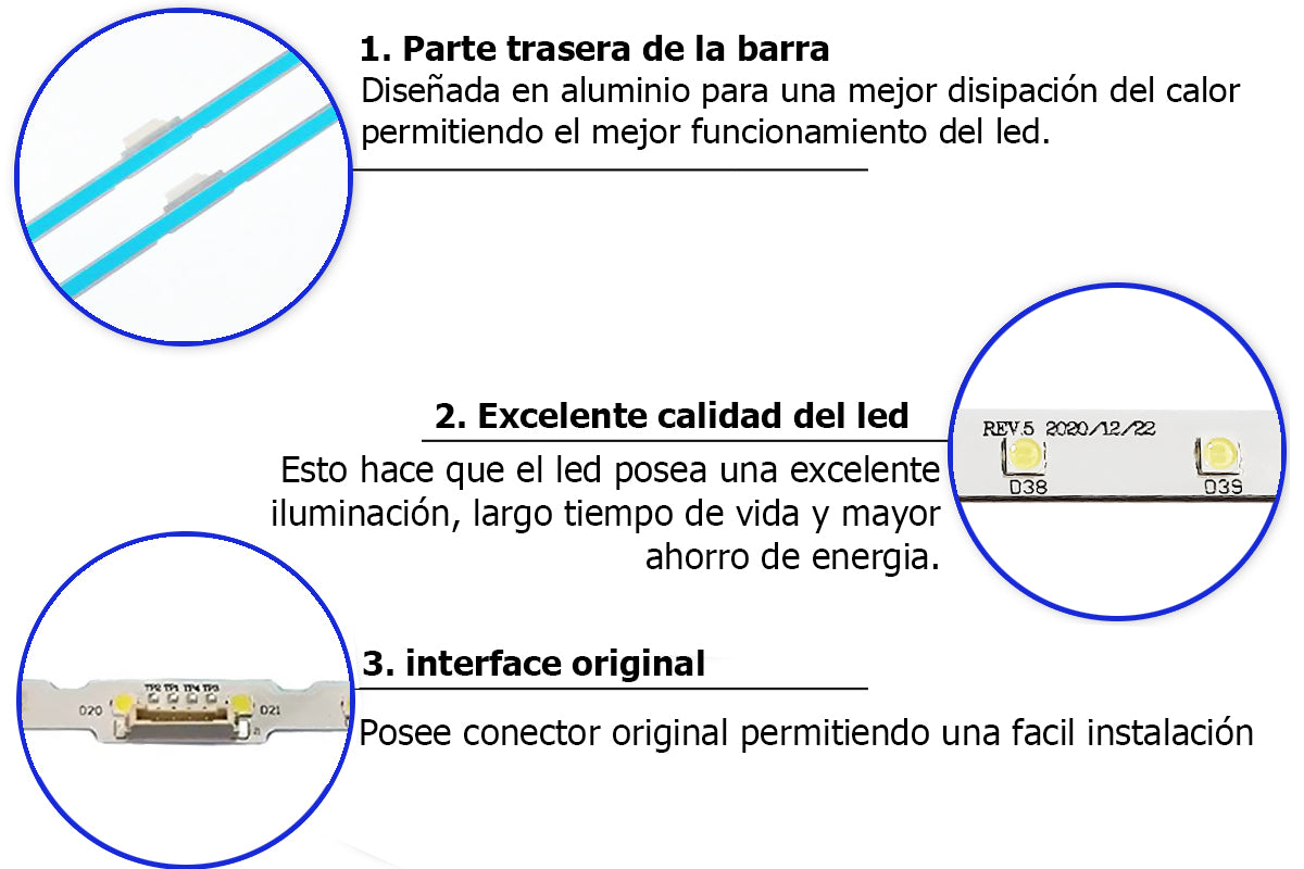 Kit Led Compatible Samsung Un55ru7100gxzs Un55ru7300gxzs - conexion digital